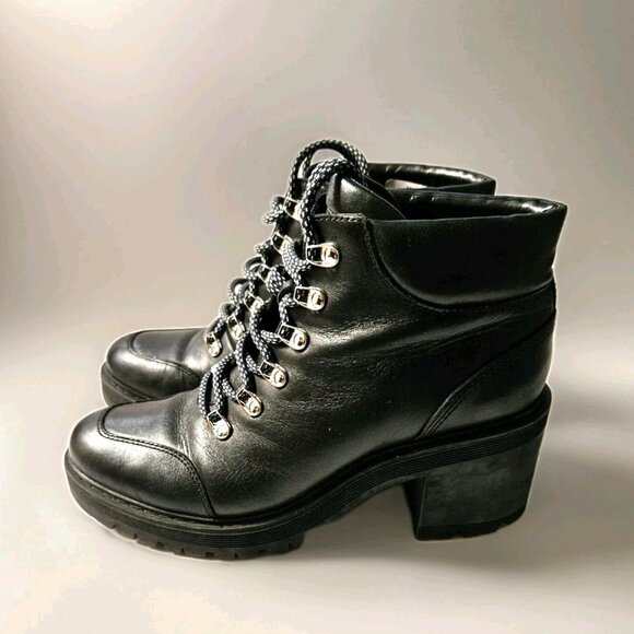 Marc Fisher Womens Waldo Lug Sole Combat Boots Size 10 Black Chunky Platform EUC - Picture 5 of 8